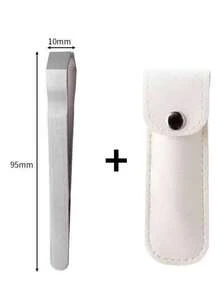 1 cái nhíp tỉa lông mày chuyên nghiệp bằng thép không gỉ dày, độ chính xác cao - 1 cái + bao da - Xem 6
