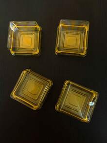100/50/25pcs Gold Base Dessert Plastic Packaging Boxes, Transparent Dessert Containers, Square And Round Dessert Trays, Mini Pastry Trays, Halloween, Thanksgiving And Birthday Party Dessert Decoration Boxes, Party Gift Packaging - View 11