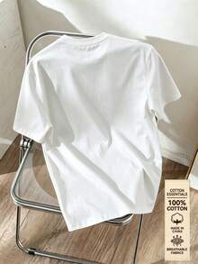 Printed Women's Crew Neck T-Shirt, 100% Cotton, American Casual Style, Suitable For Everyday Wear, Leisure, And Halloween Vacation - White - View 3