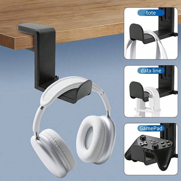 Adjustable Rotating Arm, Compatible With Headphones - Desk/Monitor Mount, Space-Saving Headphone Holder, Suitable For PC, Laptop, Smartphone, Tablet