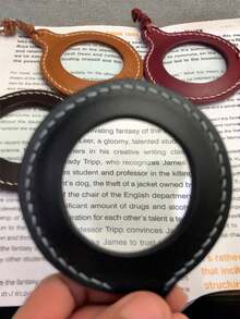 1pc Adjustable Halter Solid Color Leather Magnifier Protective Case, High Magnification Portable Magnifier Protective Case For Elderly - Multicolor - View 5