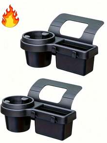 1PC Multifunctional Car Storage Box With Cup Holder, Drink Holder, Side Door Window Phone Slot And Hanging Storage Rack, Durable ABS Material, Easy Installation, Space-Saving Design For Vehicle Organization - Multicolor - View 8