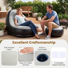 Lightweight Foldable Inflatable Sofa Footrest Set Waterproof Scratch Resistant Inflatable Chair High Elastic Cushion For Daily Indoor Rest Outdoor Camping Picnic Practical Gift For Family Members - New Model - View 7