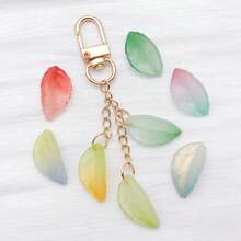 20pcs Glass Frosted Multi-Color Leaf Pendant Jewelry Making DIY Earrings Pendant Various Design Charms For Jewelry Making Bracelets Necklace - Multicolor - View 5