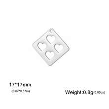 TEAMER 1pc/Pack Minimalist Hollow Heart Pendant Cute Lucky Pattern Handmade DIY Accessory For Necklace, Earrings, Keychain, Bag Charm - Love Series - View 12