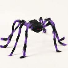 Prank Giant Triangle Spider Web Halloween Decoration Prop Plush Spider For Holiday Party, Random Color - Multicolor - View 3