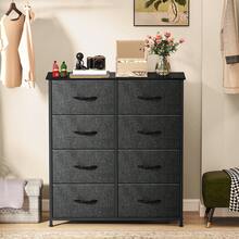 Yitahome Commode, 8 Tiroirs En Tissu Commode Chambre Meuble De Rangement, Cadre En Métal, Pour Chambre à Coucher, Salon, Gris Profond - Màu xám đen - Xem 2