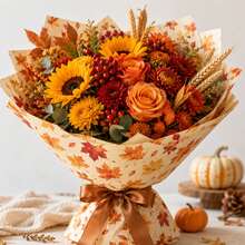 1pc/3pcs/6pcs/Set Autumn Thanksgiving Wrapping Paper, Maple Leaf Pumpkin Autumn Gift Wrapping, Harvest Festival Gift Wrapping Paper - Multicolor - View 5