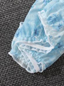5pcs/Pack - Fresh Floral Heart Mesh Plus Size Women's Triangle Panties With Ruched Waistband And Mini White Bow, Full Coverage, Anti-Chafing, Japanese Pastoral Girly Style, Soft Spring/Summer Vibe, Versatile Underwear - Multicolor - View 6