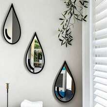 1pc/2pcs Women's Favorite Raindrop Wall Mirror, Minimalist Bohemian Style Vanity And Bathroom Decor - Random - View 2