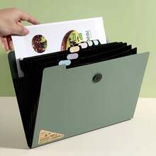 Carpeta Expandible A4 para Niños, Bolsa de Almacenamiento de Exámenes para Estudiantes, Bolsa de Archivo para Clasificación, Organizador de Documentos Horizontal, Bolsa de Documentos Multifu - Camel - Ver 4