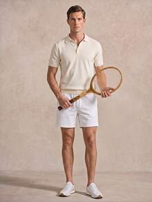 Courvante Tennis Men's Casual Printed Shorts - White - View 2