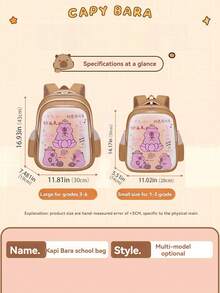 Mochila nueva para estudiantes niños y niñas, mochila ligera y linda, mochila para adolescentes, moda sencilla - Capibara - Ver 3