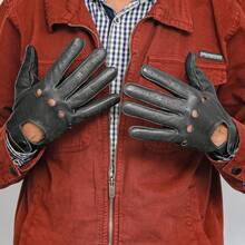 M&H Since 1978 Driving Gloves For Men - Mens Leather Car Gloves - Medium - View 10