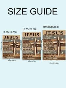 1pc Vintage "Jesus Is My Everything" Print Wall Art Decor, Suitable For Bedroom, Living Room, Kitchen, Office, Dorm And Home Decoration, Creative Gift For Collectors And Decor Enthusiasts - Multicolor - View 6