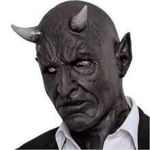 1pc/Black Horned Devil Mask, Haunted House Scary Costume Horned Headgear, Festival Costume Scary Full Face Headgear For Men And Women To Wear, Suitable For Festival Costume Scary Prank Supplies. - Multicolor - View 10