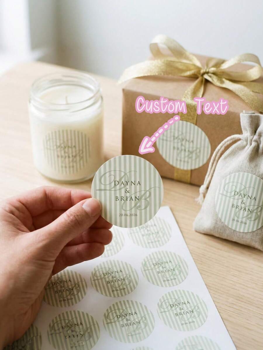 Custom Wedding Stickers Personalized Wedding Stickers Gift Stickers Wedding Favor Labels - Wedding Decoration Stickers Letter Combination - Multicolor - View 1