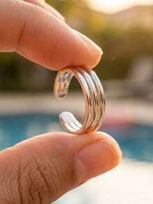 1Pc Silver Toe Ring For Women Dainty Minimalist Foot Jewelry Suitable For Beach Vacation Daily Wear Ideal Gift For Women. - Silver - View 4
