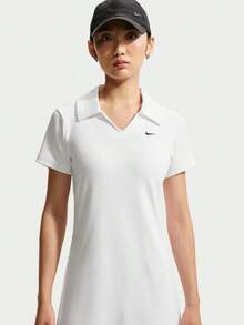Nike 女款 AS W NK CHLL 針織 Polo 短袖洋裝 IO2719-100 - 黑與白 - 查看 3