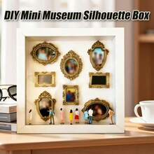 1 Set DIY Mini Museum Silhouette Box, Unique Way To Commemorate Precious Memories, Shadow Box Frame Kit With Customizable Photo Display And Miniature Figures, Personalized Unique Souvenir Decor - Multi-color - View 5