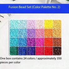 4 Boxes 2.6mm Perler Beads Creative Handmade Set, 24 Colors Perler Beads Puzzle Keychain DIY Pendant Making, Adult Dot Matrix Puzzle Craft, Refill Beads Set - Multicolor - View 5