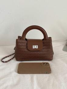 Fashionable Quilted Handbag Niche Design Crossbody Bag Minimalist Commuter Shoulder Bag - Brown - View 7