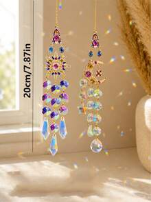 1pc Dreamy Moon Star Sun Crystal Light Catcher Wind Chime, Rainbow Prism Light Decoration, Suitable For Bedroom, Balcony, Garden, Romantic Healing Atmosphere, Gift For Girlfriend, Best Seller - A - View 11