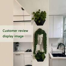 Black Hexagonal Wall-Mounted Planter, Minimalist Unique Hollow Design, Easy Installation, Suitable For Wall Decor - A - View 8