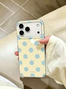 1 pieza Funda de teléfono TPU a prueba de golpes con cobertura completa IMD de lunares estilo Ins compatible con Apple 11 Pro Max/12 Pro Max/13 Pro Max/14 Pro Max/15 Pro Max/16 Pro Max/17 Pro Max - Amarillo - Ver 2