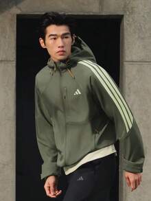 Adidas 男士 TH Softshell 梭織連帽外套 KR2497 - 綠色 - 查看 2