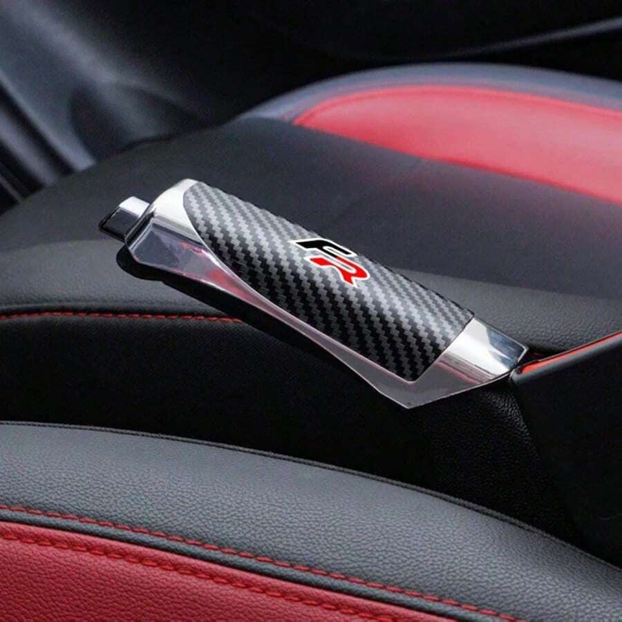 汽車手煞車蓋 碳纖維手煞車握把保護套 用於 Seat FR Leon Ibiza Altea Exe 5f Mk2 Mk3 TARRACO 配件 - A - 查看 1
