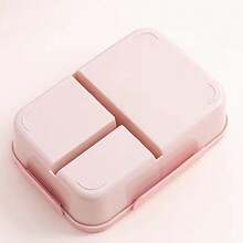 Leakproof 3 Grid Bento Box Flip Top Lid Three Side Buckle Closure Waterproof Food Storage Container Portable For Camping Outdoor Picnic Travel Office Lunch And Gifting Engrave Initial Name Blue 26 Letters Pattern - Pink - View 5