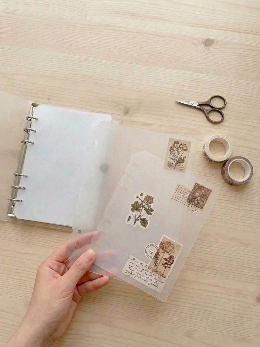 Paquete de 6 hojas de repuesto transparentes mate para carpeta de hojas sueltas – Álbum de pegatinas, sellos y adhesivos - transparente - Ver 1