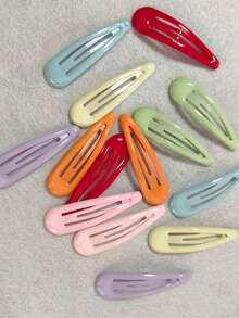 15pcs Candy Color BB Hair Clips, Colorful Girly Style Hair Clips, Ins Viral Hair Clips For Adults, Bangs Clips, Straight Hair Clips, Hair Accessories - Hair Clip - View 12