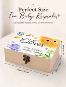 Custom Wooden Keepsake Box, Personalized Memory Storage Box, Cute Animal Room Decor, Customized Name Memory Chest, Customizable Decorative Storage Box, Birthday Gift, Christmas Gift, Special Keepsake Box, Home Decoration, Special Keepsake Storage - Style a - View 4