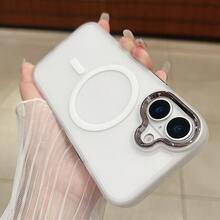 Funda protectora de teléfono con lente electrochapada magnética compatible con iPhone 11 12 13 Pro Max 14 14 Pro Max 15 15 Pro Max 16 16 Pro Max 17 17 Pro 17 Pro Max X XR XS Max - Blanco - Ver 7