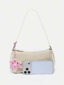時尚極簡百搭純色法棍包，優雅精緻腋下包，適合通勤與日常出遊 - 米色 - 查看 5