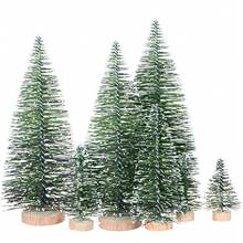 15pcs Artificial Christmas Bottle Brush Trees, 5 Sizes, With Base - Suitable For Holiday Tabletop Decor, DIY Crafts, Plastic Pine Tree Tabletop Decoration, For Christmas, New Year, Winter Party And Handicraft Making - Multicolor - View 5