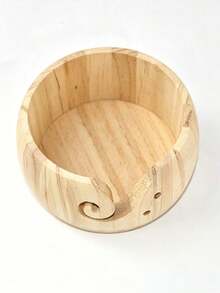 1pc Wooden Yarn Bowl, Knitted Knitting Storage Basket With Handmade Holes To Prevent Slipping, Suitable For Crochet Knitting DIY Art Craft Tools - Multicolor - View 6