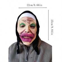 1pc Black Sausage Lips Latex Head Mask, Funny Prank Toy For Friends, Halloween Costume Accessory, Holiday Party, Party Night - Old Woman With Sausage Lips - View 6