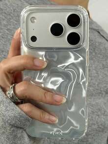 閃亮亮片不規則水波紋亮面 IMD 手機殼，適用於 iPhone 17 Pro Max 17 Pro 17 16 Pro Max 16 Pro 16 15 Pro Max 15 Pro 15 14 Pro Max 14 Pro 14 13 Pro Max 13 Pro 13 12 Pro Max 12 Pro 12 11，可愛櫻桃紅亮面軟殼，時尚 Y2K 女孩禮物 - 銀色 - 查看 3