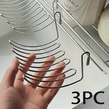 3/2/1pc Stainless Steel Kitchen Sink Edge Hanging Drain Rack, Multi-Functional Storage Basket For Utensils And Knives, No Drilling Required, Kitchen Countertop Space-Saving Storage Organizer - Multicolor - View 14