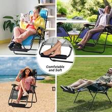 Zero Gravity Chair Footrest Pad, Soft Recliner Footrest Pad With Hook And Loop Strap, Oxford Cloth EPE Foam Foot Support, Suitable For Outdoor Leisure Chair, Patio Lounge Chair, Camping Chair, 40/50cm, Pad Only - Multicolor - View 12