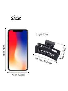 1pc/2pcs/3pcs/4pcs Minimalist Matte Texture Square Large Hair Claw Clip For Thick Hair, Suitable For Half-Up And Updo Hairstyles - Multicolor - View 6