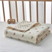 1pc Soft Muslin Baby Swaddle Blanket, Cute Minimalist Solid Fabric, Skin-Friendly For Newborns, Essential Baby Supplies For Spring/Summer - Multicolor - View 3