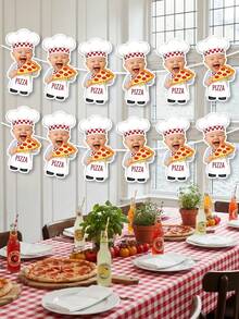 Custom Kid Photo Little Pizza Chef Birthday Banner,One Slice Happy Birthday Decor,Pizza Party Bunting,First Birthday Gift,Nursery Decor,Baby Shower - Multicolor - View 6