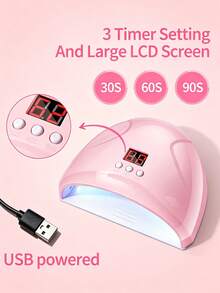 美甲沙龍套裝 專業美甲工具組，美甲燈 3 段定時設定附 LCD 顯示螢幕，凝膠指甲油膠烘乾機，電動美甲磨甲機，美甲磨條，適合居家與沙龍美甲工具組 - 彩色 - 查看 3
