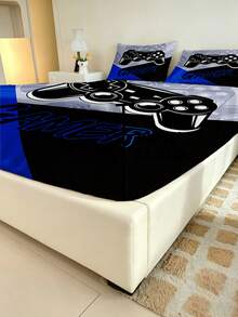 2/3PCS Teen Boys Game Controller Polyester 30cm Deep Pocket Elastic Fitted Sheet Breathable Smooth Cool Gaming Mattress Protector For Kids Teen All Seasons Bedroom - Multicolor - View 6