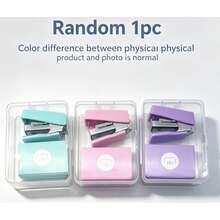 1pc Random Color Mini Stapler With Replacement Staples, Portable Back To School Student Stationery - Random - View 7