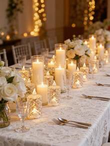 12/6/1pc Battery Operated Diamond Pattern Flameless LED Tealight Candles, Warm Light Electronic Candle For Decor,Transparent Shell Flickering LED Candles,Electronic Fake Candles For Wedding Party Table Home Decoration,Crystal LED Tea Lights - Multicolor - View 5